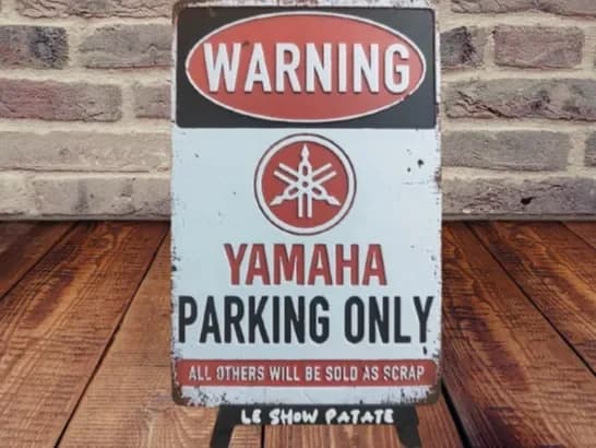Vintage Parking Sign: Yamaha hueforge Vintage Parking Sign: Yamaha hueforge