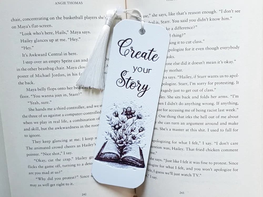 Bookmark, Create your Story, Inspiration, Grad by Dame Jo HueForge model: Bookmark, Create your Story, Inspiration, Grad by Dame Jo