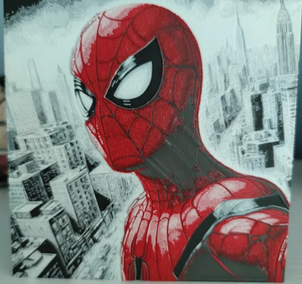 Hueforge Spiderman by Litolunar HueForge model: Hueforge Spiderman by Litolunar