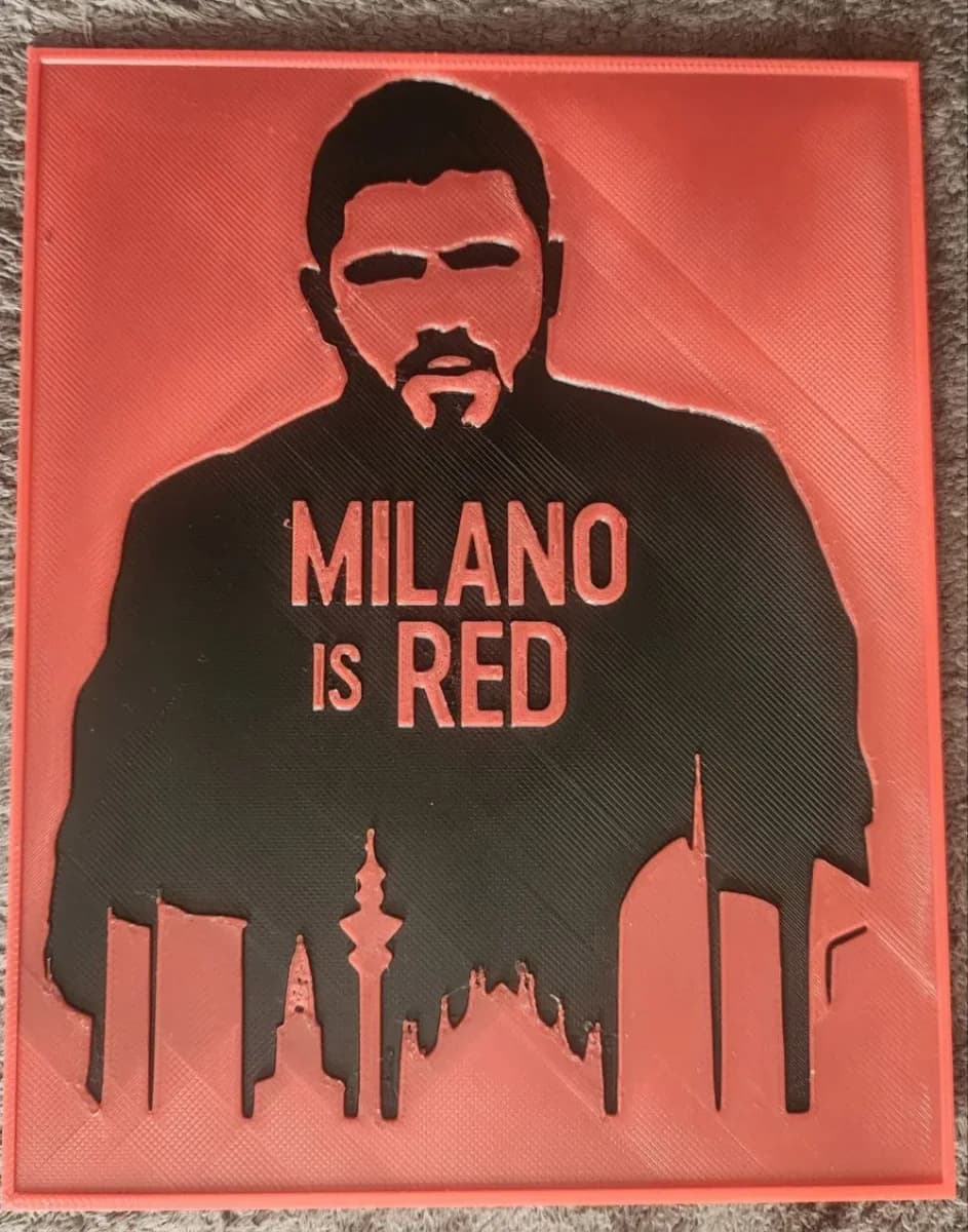AC Milan - Milan is Red - HueForge by keko HueForge model: AC Milan - Milan is Red - HueForge by keko