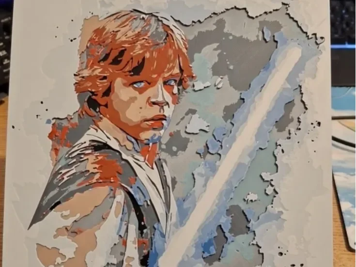 Star wars Luke Skywalker - Hueforge by 3dGlow HueForge model: Star wars Luke Skywalker - Hueforge by 3dGlow