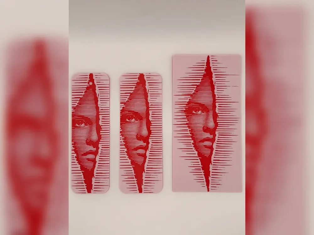 Pop Art Split Face hueforge Bookmark Set by Thadius HueForge model: Pop Art Split Face hueforge Bookmark Set by Thadius