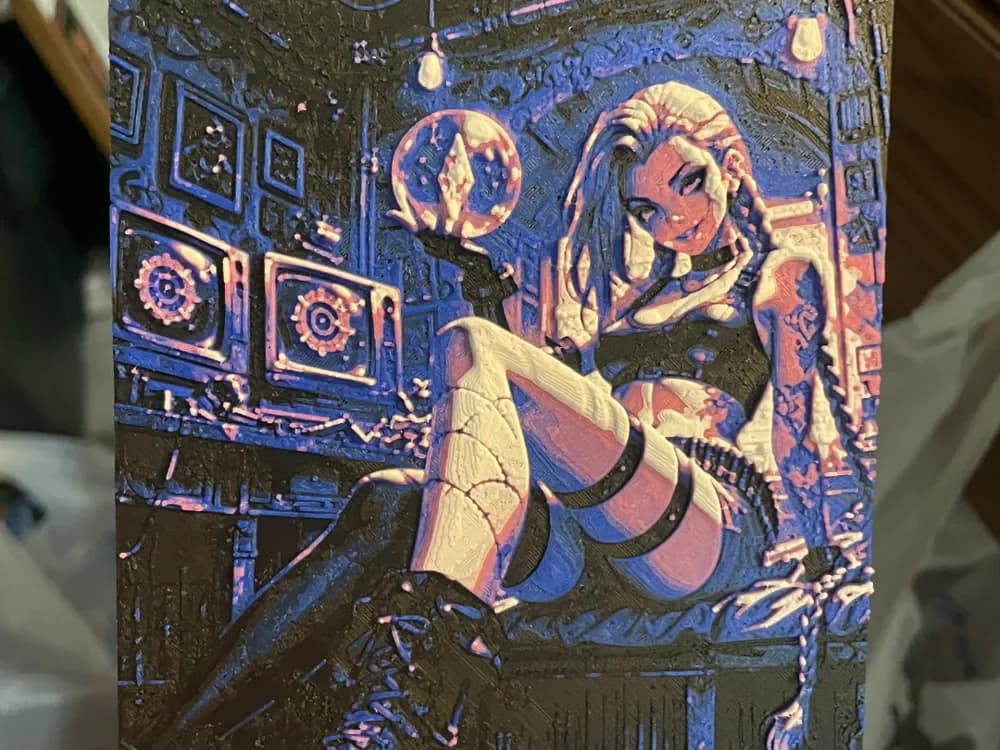 Jinx Sitting Hueforge by Advancedtechworldwide HueForge model: Jinx Sitting Hueforge by Advancedtechworldwide