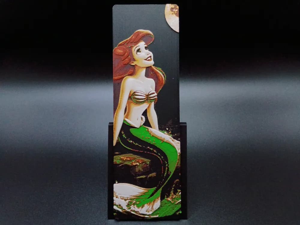Ariel, The Little Mermaid Bookmark by 3djd HueForge model: Ariel, The Little Mermaid Bookmark by 3djd