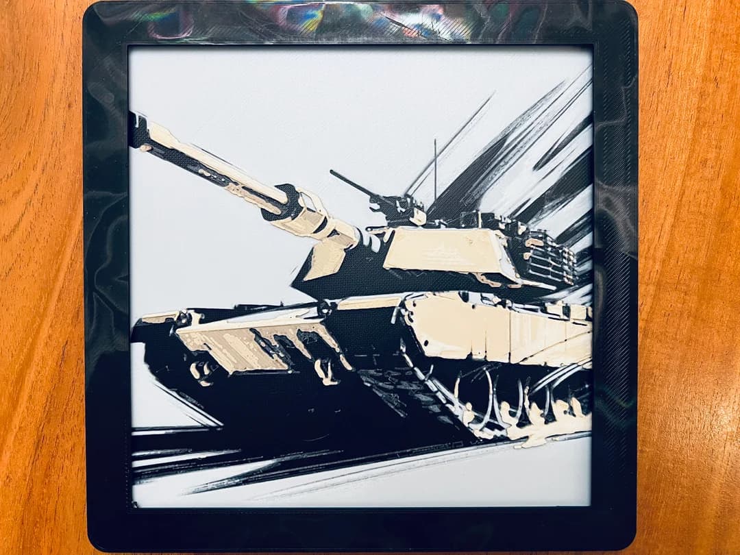 M1 Abrams Tank by JustBe 3D Printing HueForge model: M1 Abrams Tank by JustBe 3D Printing