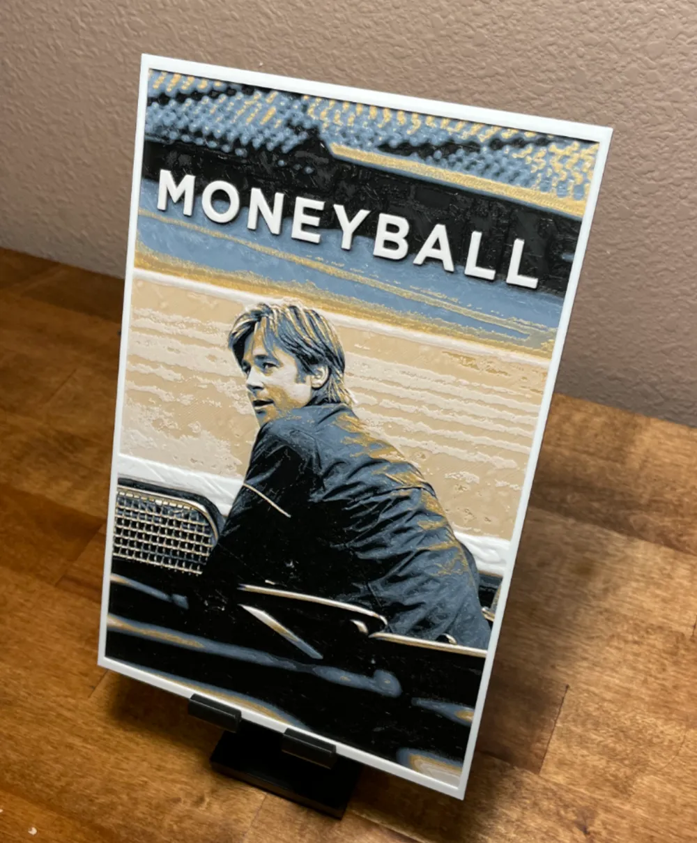 Hueforge - Money Ball - Movie Poster by Cloudy Nostalgia HueForge model: Hueforge - Money Ball - Movie Poster by Cloudy Nostalgia