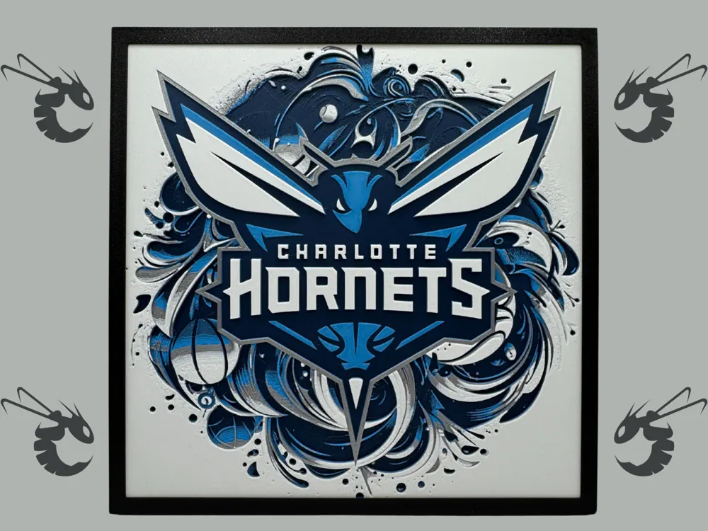 HueForge model: Charlotte Hornets - NBA Hueforge by Canadian Gamer