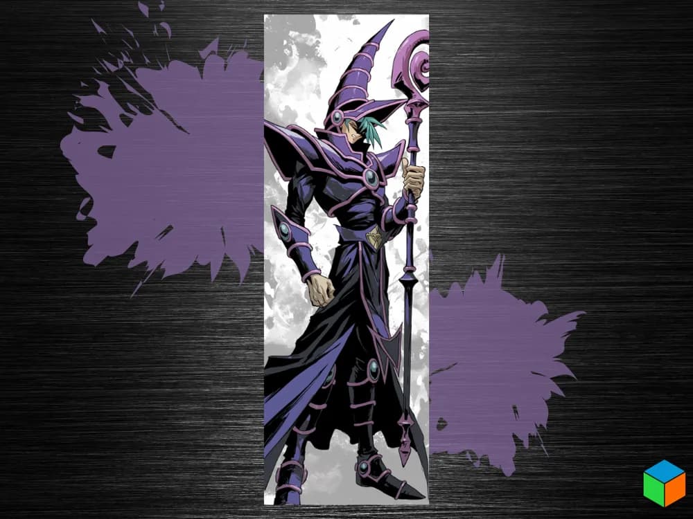 Dark Magician Yu-Gi-Oh Bookmark by 3D Prints By Vic HueForge model: Dark Magician Yu-Gi-Oh Bookmark by 3D Prints By Vic