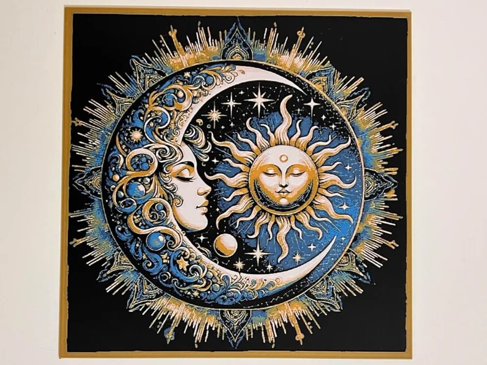 HueForge model: Celestial Sun Moon by 3djd