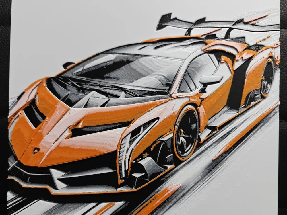 HueForge model: Lamborghini Veneno by TheHueforgeLady