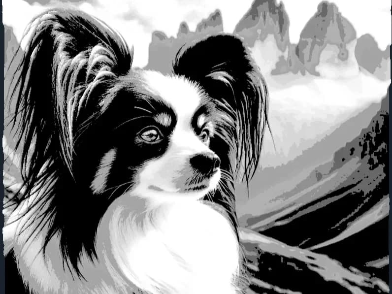 HueForge model: Papillon dog by BeaN