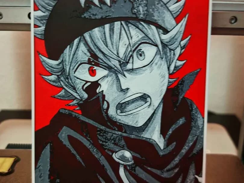 Black Clover - Asta hueforge by bzz999 HueForge model: Black Clover - Asta hueforge by bzz999