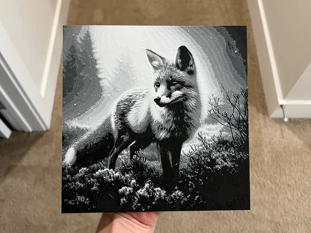 Fox in Nature Hueforge by RP47 Designs HueForge model: Fox in Nature Hueforge by RP47 Designs