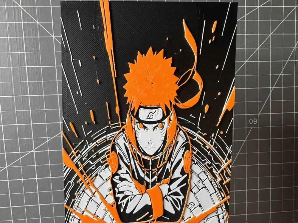 Hueforge of Naruto Uzumaki from Naruto by SBC Creations HueForge model: Hueforge of Naruto Uzumaki from Naruto by SBC Creations