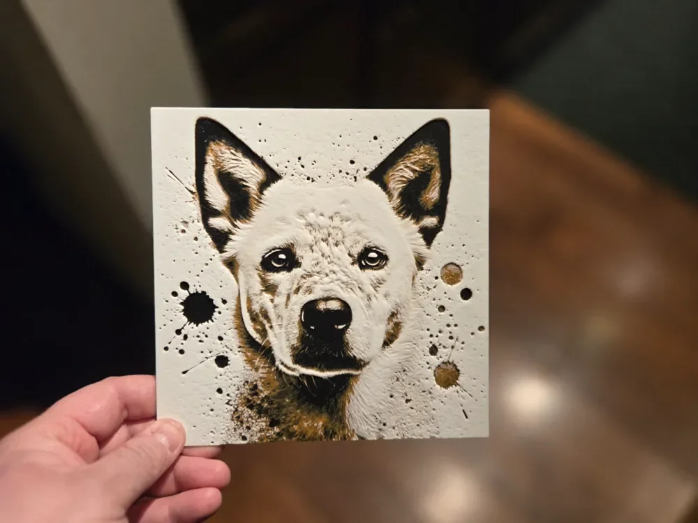 Graffiti Red Heeler Hueforge by 3Ree Printing HueForge model: Graffiti Red Heeler Hueforge by 3Ree Printing