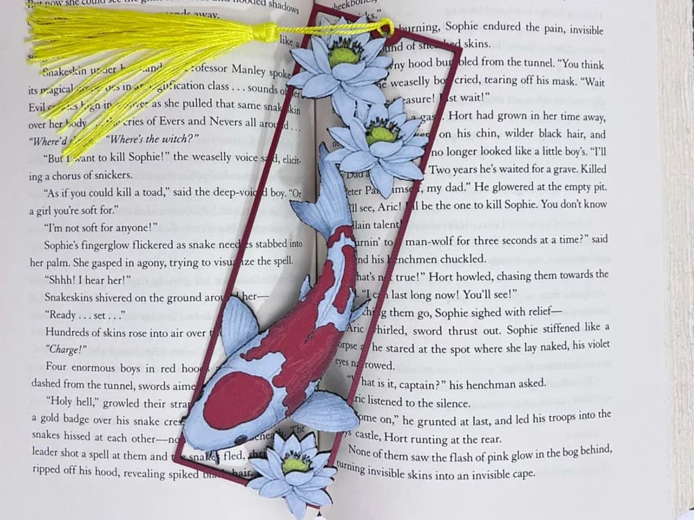 Kohaku Koi Fish Bookmark by 3djd HueForge model: Kohaku Koi Fish Bookmark by 3djd