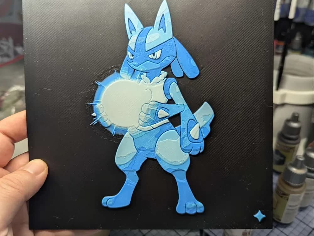 Hueforge lucario by ZombiePaint3D HueForge model: Hueforge lucario by ZombiePaint3D