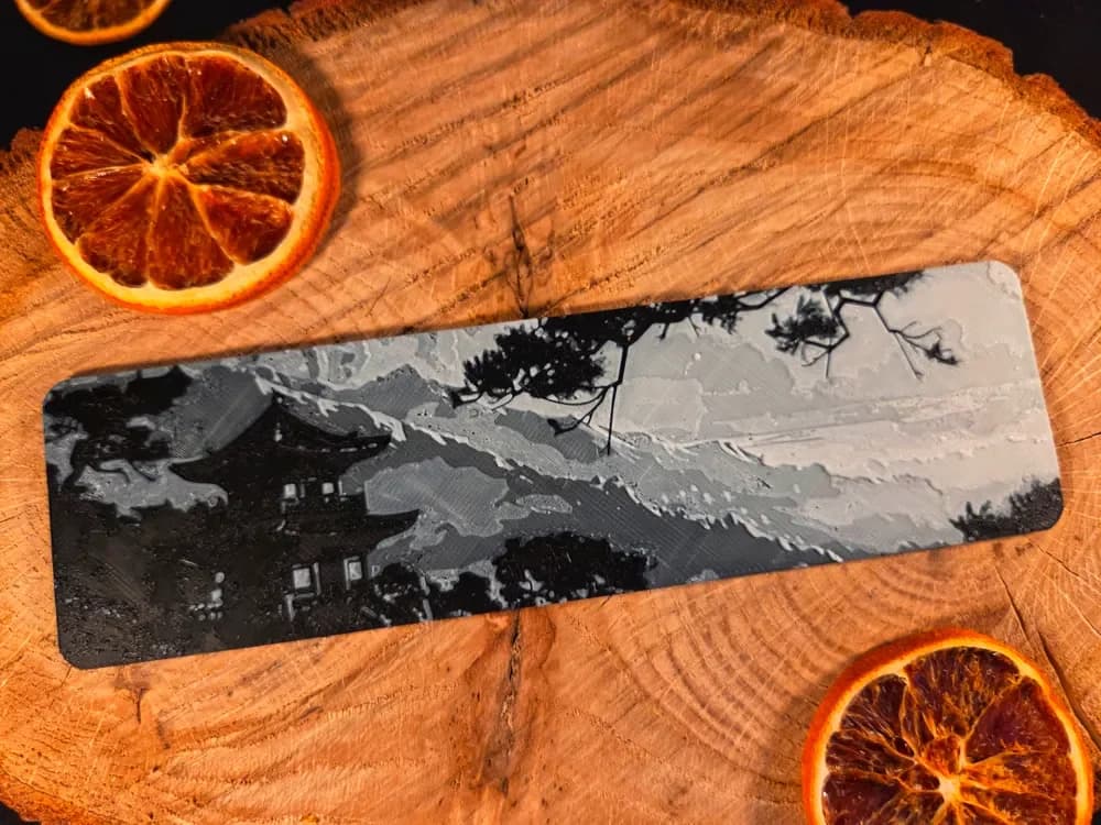 Japanese sunset 1 bookmark - Hueforge by EternalDesigns3D HueForge model: Japanese sunset 1 bookmark - Hueforge by EternalDesigns3D