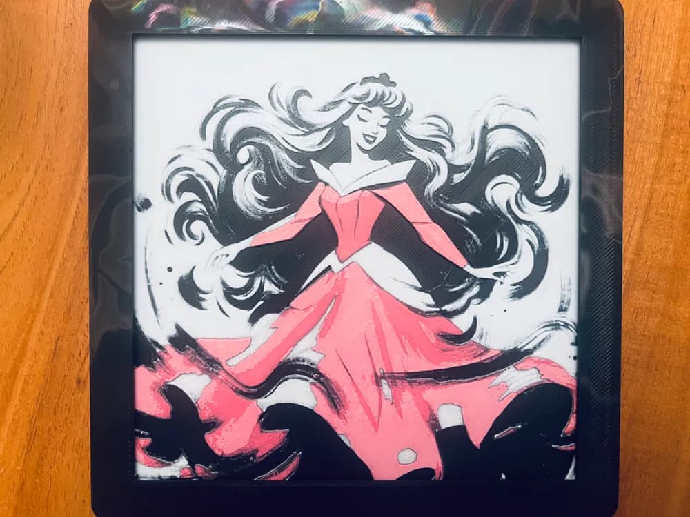 HueForge model: Sleeping Beauty (Aurora) Dancing by JustBe 3D Printing