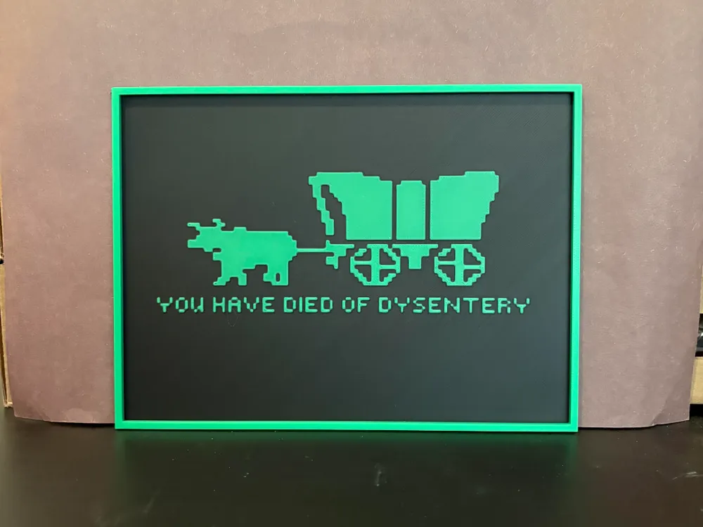 The Oregon Trail - Dysentery Hueforge by Estiv HueForge model: The Oregon Trail - Dysentery Hueforge by Estiv