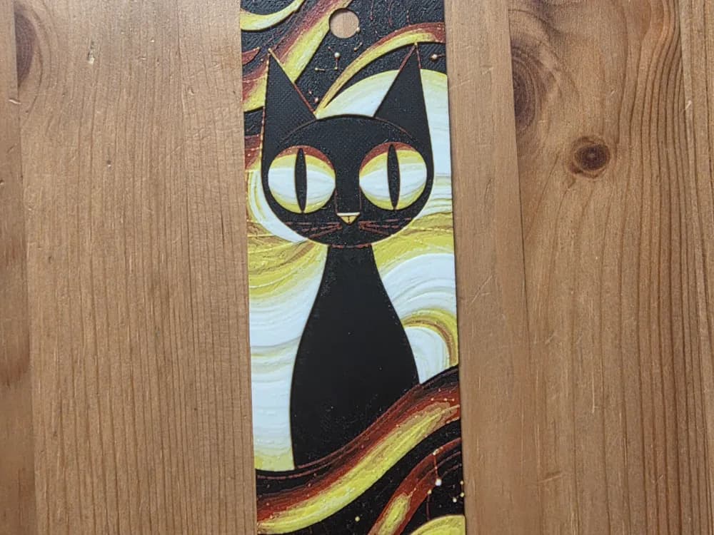 Cat Bookmark by Morganja HueForge model: Cat Bookmark by Morganja
