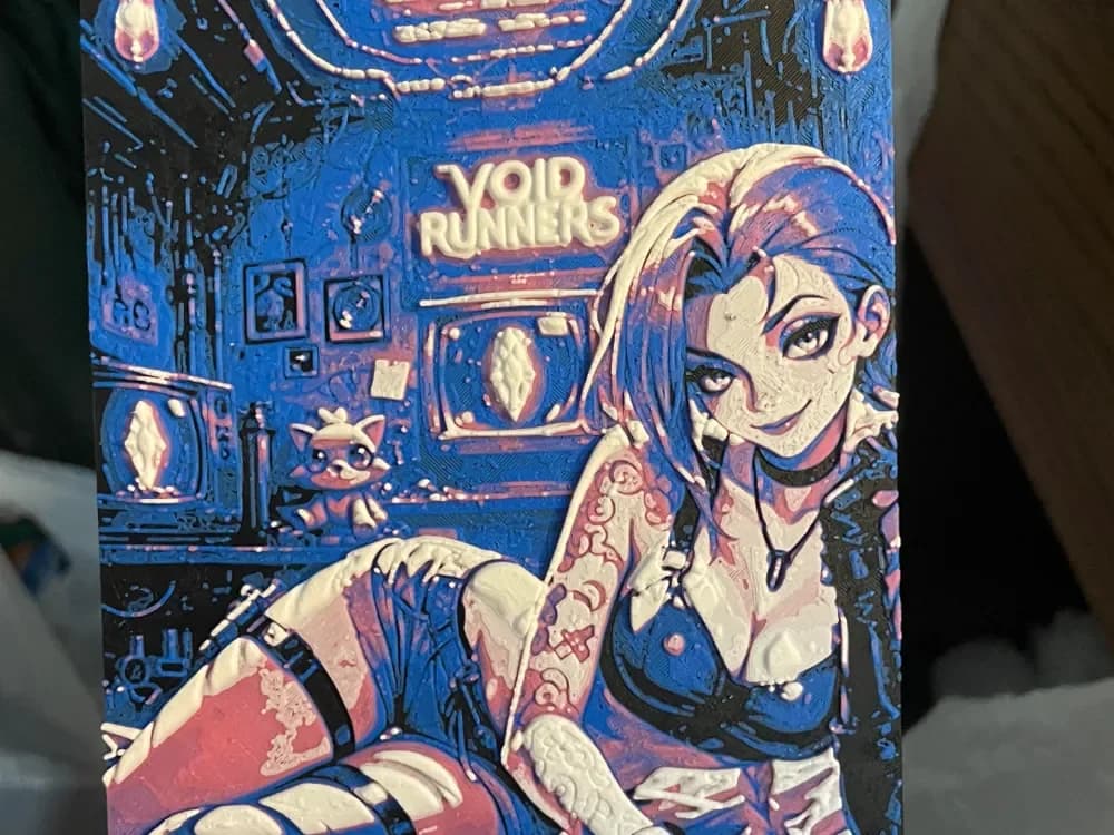 Jinx Laying Down_V2_Colbalt_Hueforge by Advancedtechworldwide HueForge model: Jinx Laying Down_V2_Colbalt_Hueforge by Advancedtechworldwide