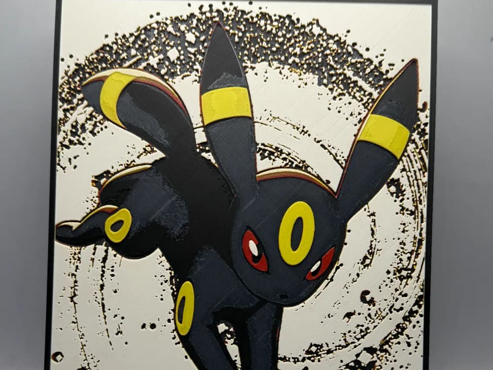 Pokemon Hueforge - Umbreon by MonkeyForge 3D HueForge model: Pokemon Hueforge - Umbreon by MonkeyForge 3D