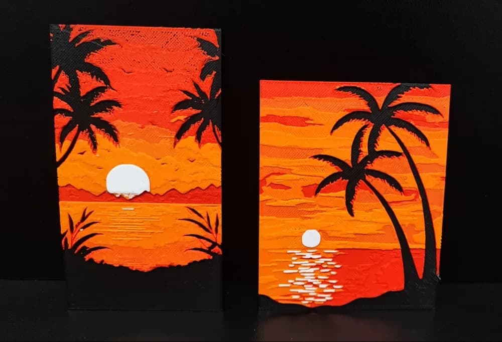 Paradise small gift cards by Garuda3D HueForge model: Paradise small gift cards by Garuda3D