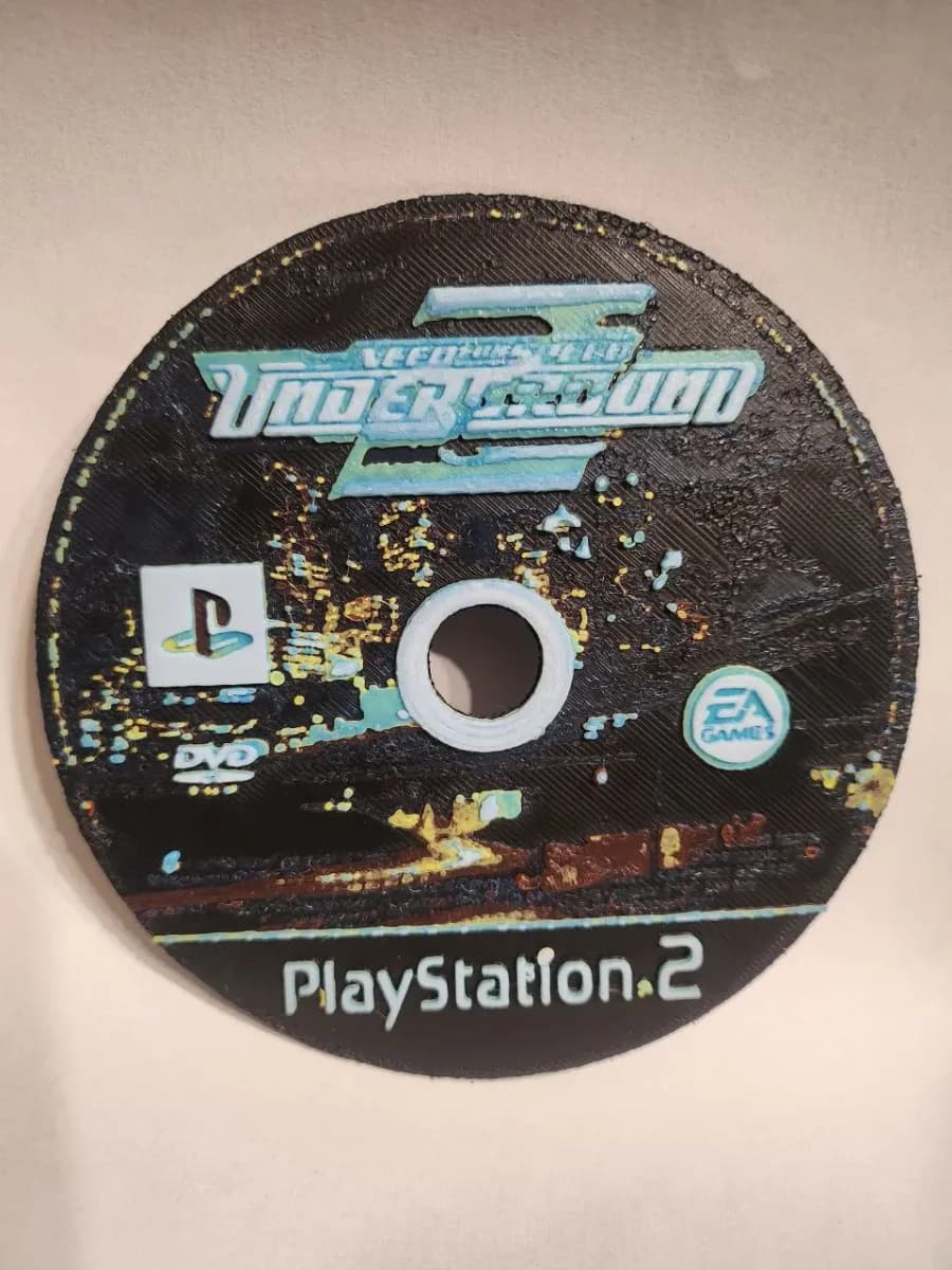 Need For Speed Underground 2 PS2 Disc - HueForge by keko HueForge model: Need For Speed Underground 2 PS2 Disc - HueForge by keko