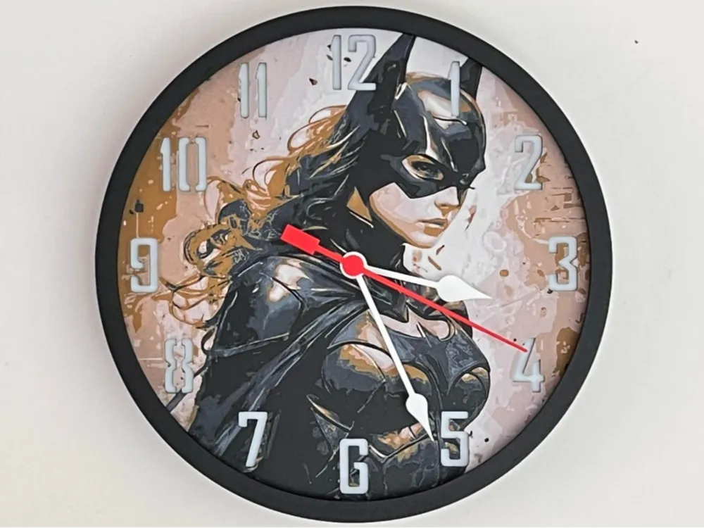 HueForge model: Customizable Clock - Batgirl by 3djd