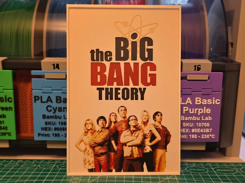 HueForge model: The Big Bang Theory Poster - Hueforge Art by Lumpy3D
