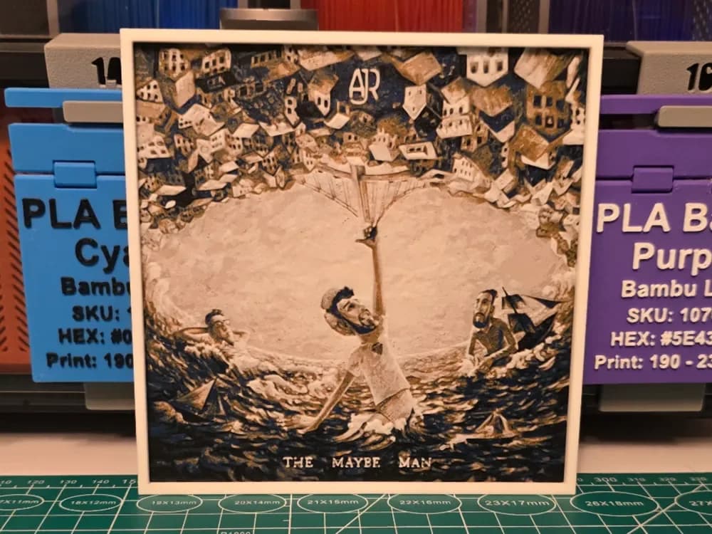 HueForge model: AJR "The Maybe Man" Album - Hueforge Art by Lumpy3D