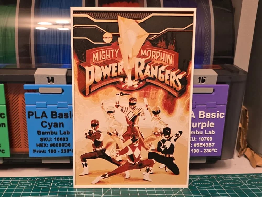 HueForge model: Power Rangers Series Poster - Hueforge Art by Lumpy3D