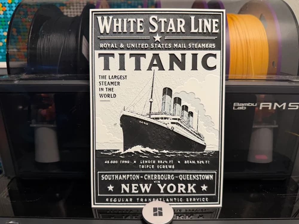 Titanic White Star Line HueForge Poster Titanic White Star Line HueForge Poster