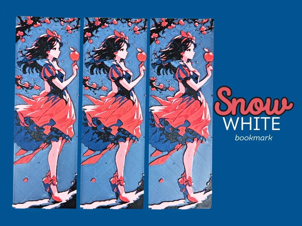 Snow White Bookmark by BusyKikiBee HueForge model: Snow White Bookmark by BusyKikiBee