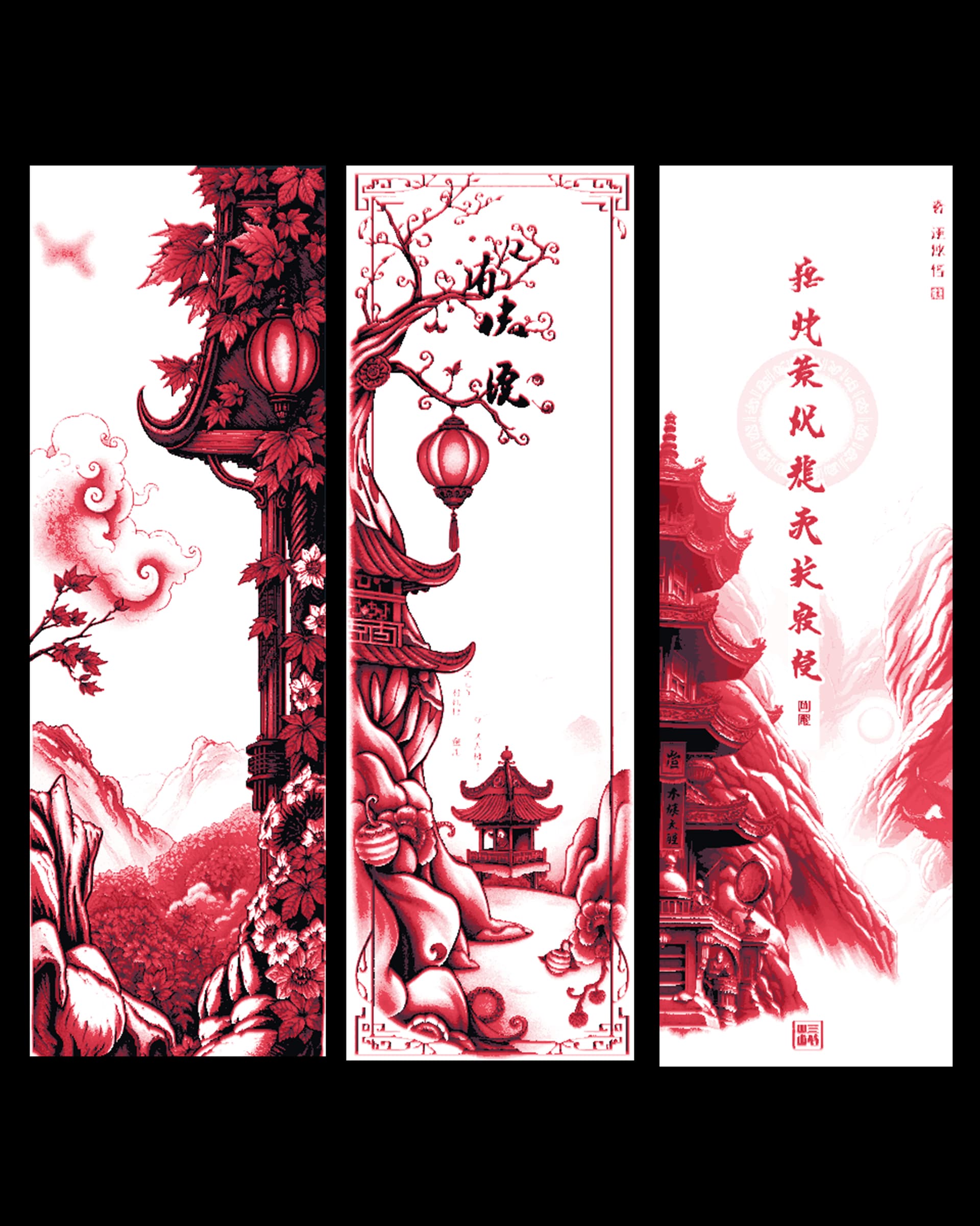 New depictions of Temples in the Orient - Bookmark set New depictions of Temples in the Orient - Bookmark set