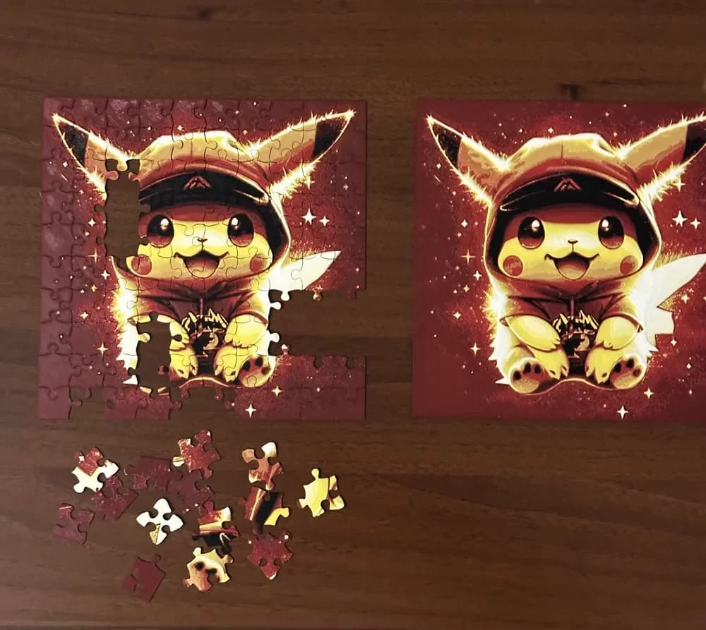 Pokemon Pikachu Puzzle Jigsaw print in place by enricoRE HueForge model: Pokemon Pikachu Puzzle Jigsaw print in place by enricoRE