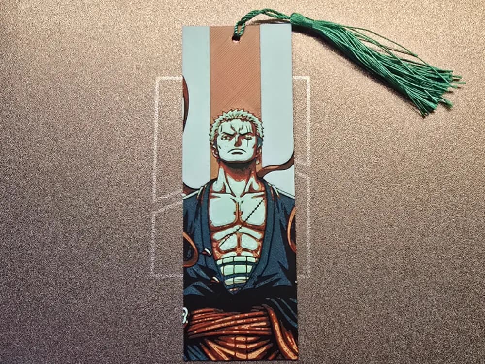 One Piece Bookmark - Roronoa Zoro by 3D-Mentiel HueForge model: One Piece Bookmark - Roronoa Zoro by 3D-Mentiel