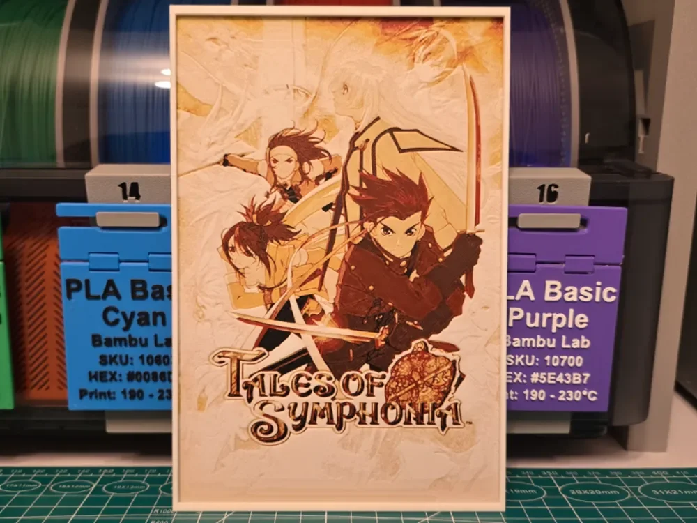 Tales of Symphonia Poster - Hueforge Art by Lumpy3D HueForge model: Tales of Symphonia Poster - Hueforge Art by Lumpy3D