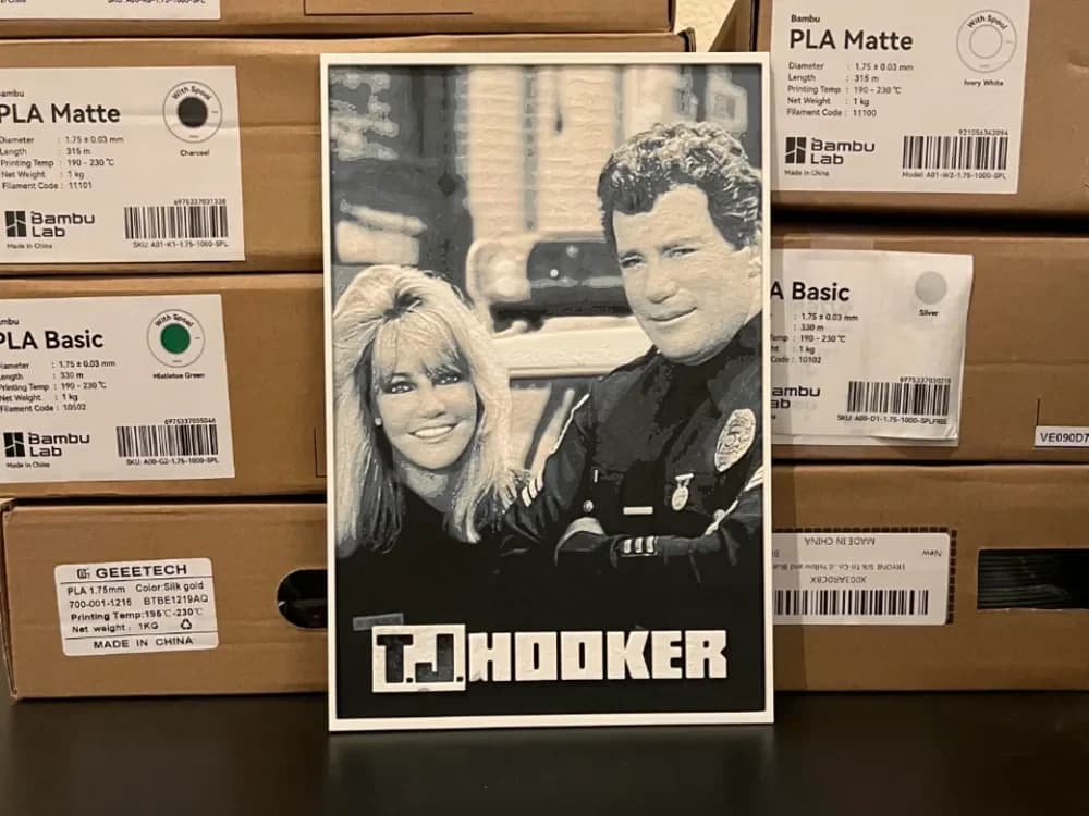 TJ Hooker Hueforge by Estiv HueForge model: TJ Hooker Hueforge by Estiv