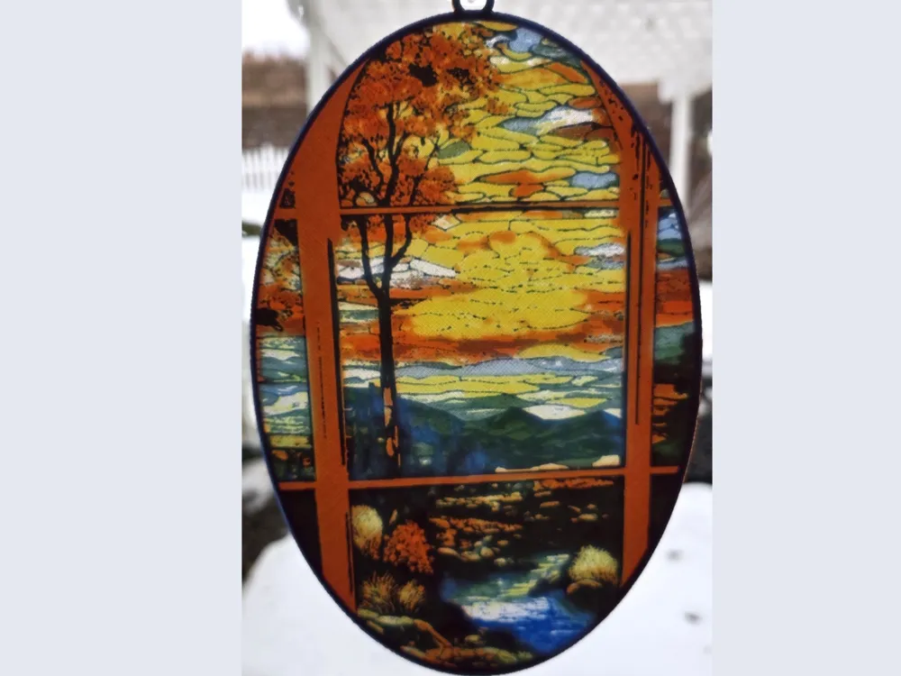 Landscape 1 in a Stained-glass Style by tlavedas HueForge model: Landscape 1 in a Stained-glass Style by tlavedas
