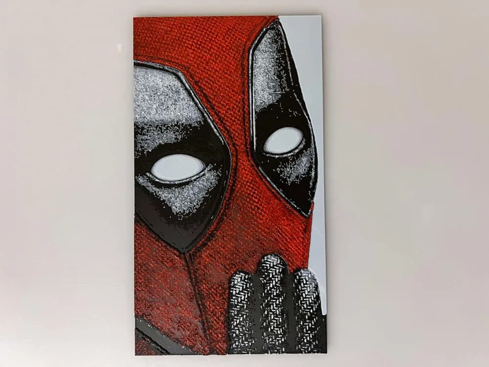 Deadpool Oops Pose by 3djd HueForge model: Deadpool Oops Pose by 3djd