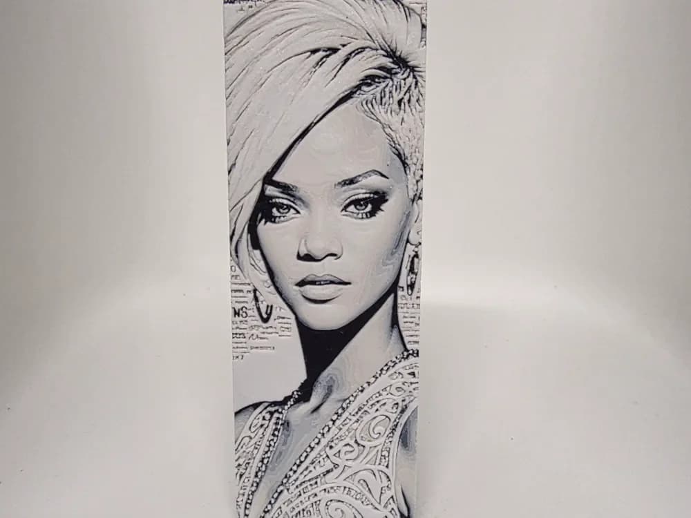 Rhianna bookmark by Morganja HueForge model: Rhianna bookmark by Morganja