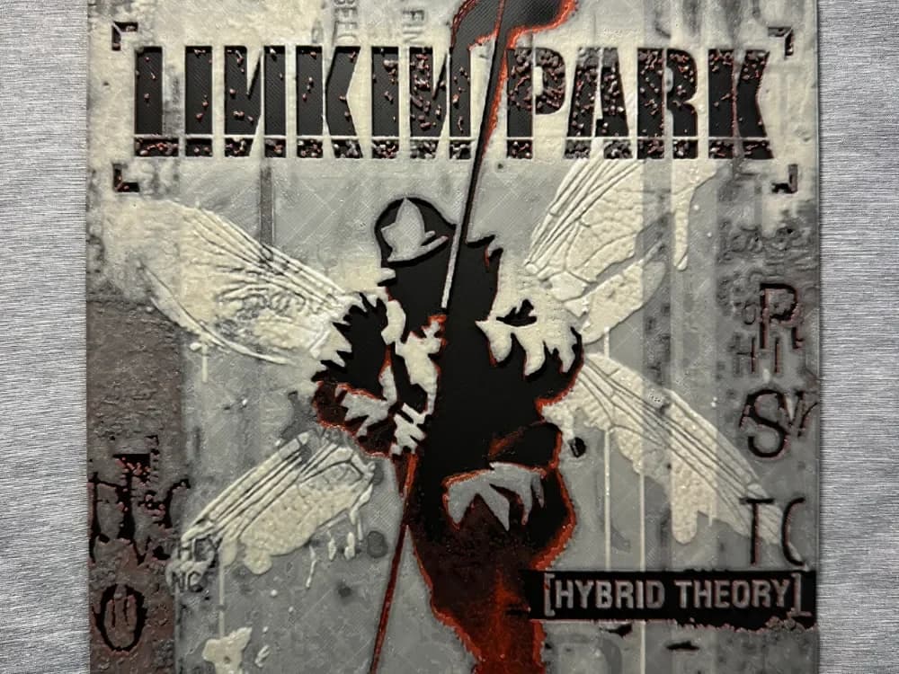 Linkin Park Hybrid Theory Album Cover Hueforge by Hey Ben HueForge model: Linkin Park Hybrid Theory Album Cover Hueforge by Hey Ben