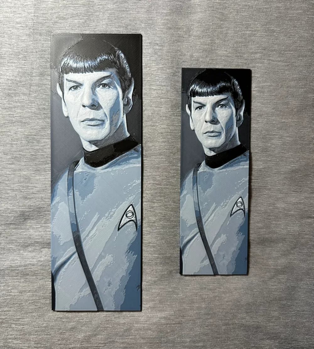 HueForge model: Spock Hueforge Bookmarks - 2 sizes by Hey Ben