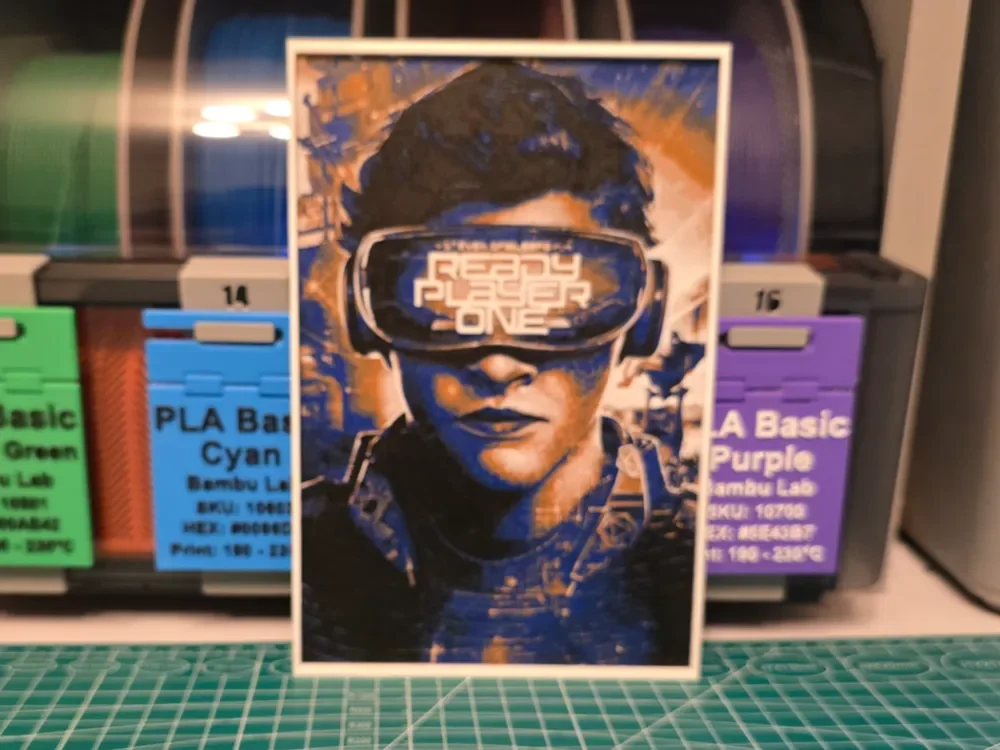 Ready Player One Movie Poster - Hueforge Art by Lumpy3D HueForge model: Ready Player One Movie Poster - Hueforge Art by Lumpy3D