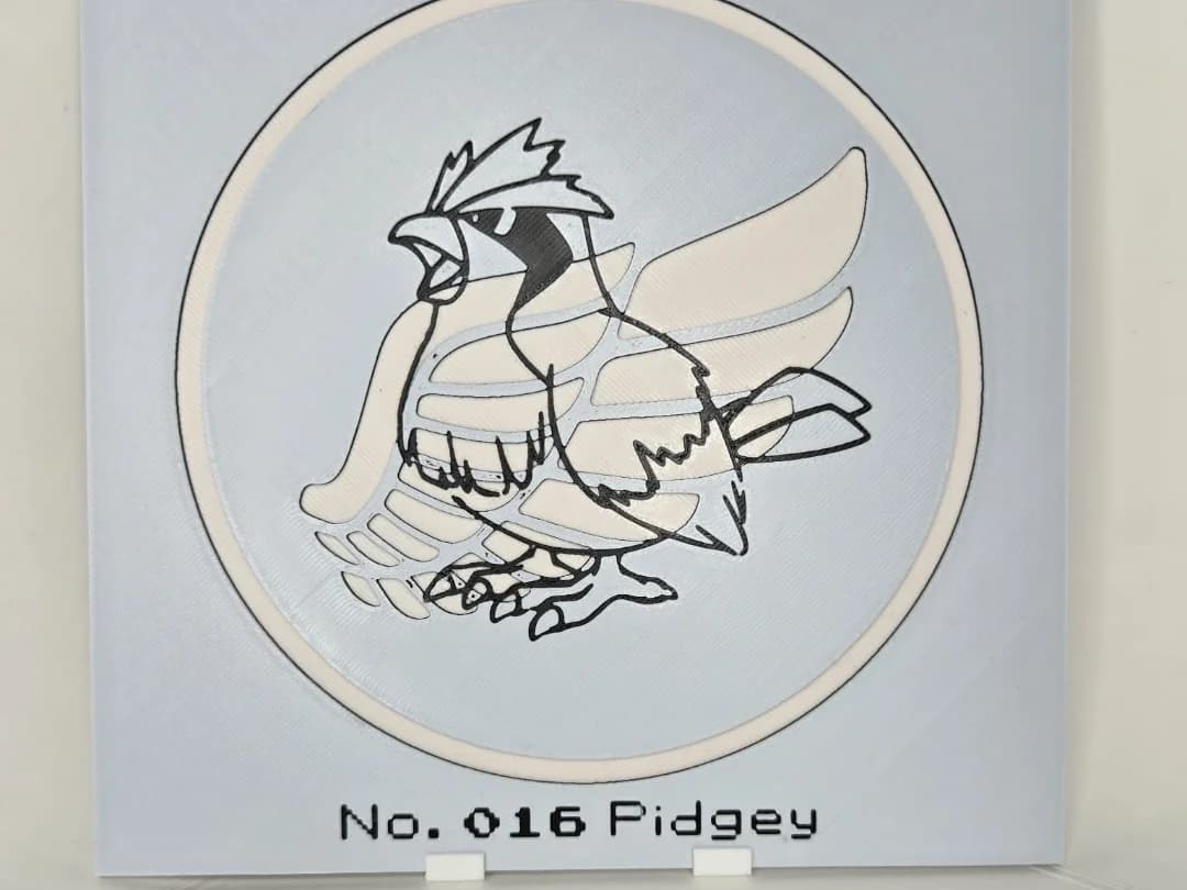 Minimalistic Pidgey Hueforge by 3Ree Printing HueForge model: Minimalistic Pidgey Hueforge by 3Ree Printing