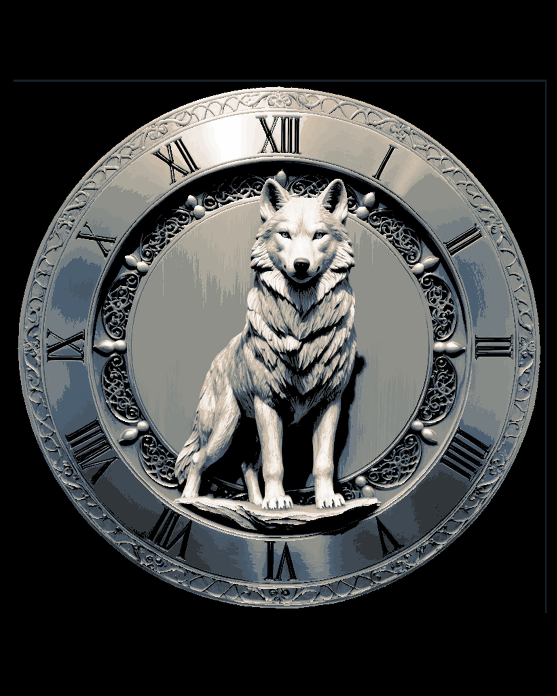 Majestic Wolf Clock Face - Great Christmas Gift - Happy Friday! Majestic Wolf Clock Face - Great Christmas Gift - Happy Friday!