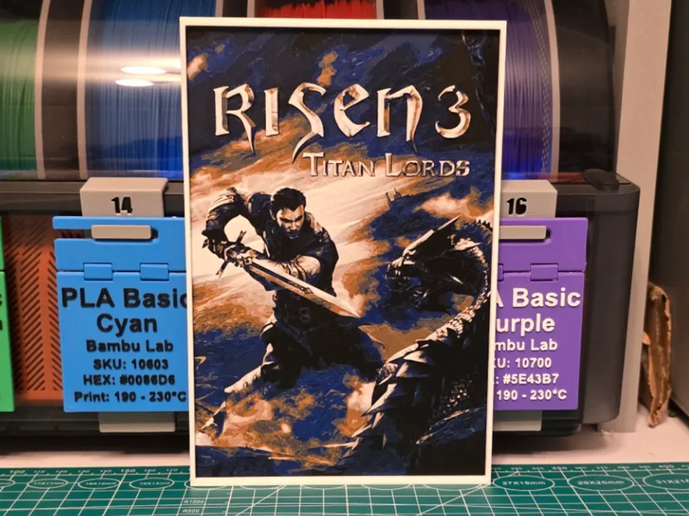 HueForge model: Risen 3: Titan Lords Game Poster - Hueforge Art by Lumpy3D