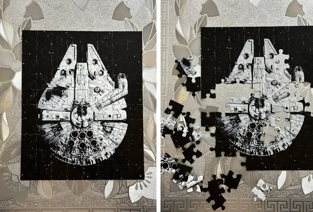 Star Wars jigsaw Puzzle black and white Star Wars jigsaw Puzzle black and white